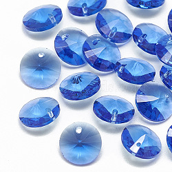 K9 Glass Rhinestone Charms, Cone, Sapphire, 10x5mm, Hole: 1mm(RGLA-T072-10mm-T206)