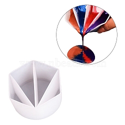 Reusable Split Cup for Paint Pouring, Silicone Cups for Resin Mixing, 4 Dividers, White, 102x89x52mm, Inner Diameter: 24~98mm(DIY-B046-08)