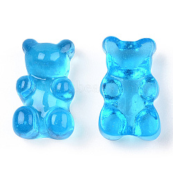 Translucent Resin Cabochons, Bear, Deep Sky Blue, 18.5x11x7mm(CRES-S303-22A)