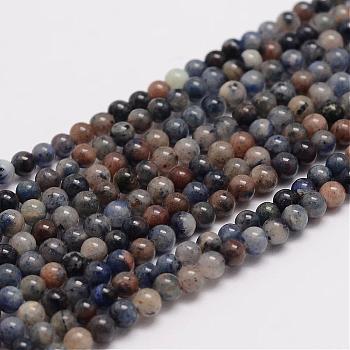 Natural Sodalite Bead Strands, Round, 3mm, Hole: 0.6~0.7mm, about 135pcs/strand, 15.5 inch