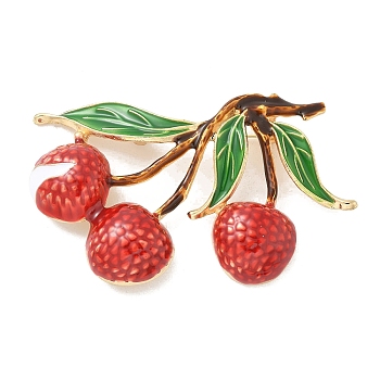 Litchi Enamel Pins, Alloy Brooches for Backpack Clothes, Red, 51x81.5mm