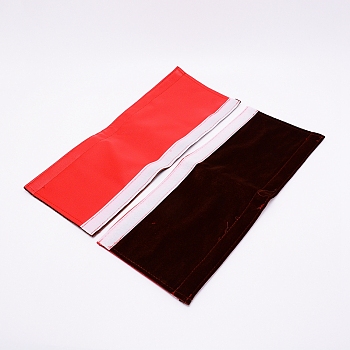 Pleuche with PU Leather Door Handle Protective Casing, Coconut Brown, 40x16.5x0.35cm, 2pcs/pair