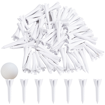 50Pcs 5 Prong Plastic Golf Tees, White, 3.65x1.25cm, Hole: 2.5mm