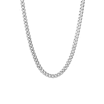201 Stainless Steel Curb Chain Necklaces for Men, Stainless Steel Color, 19.76 inch(50.2cm), Link: 9x7x2mm