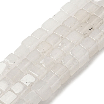 Natural White Jade Beads Strands, Cube, 3~3.5x3~3.5x3~3.5mm, Hole: 0.8mm, about 110pcs/strand, 14.96 inch(38cm)