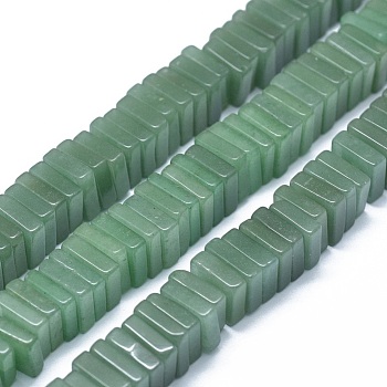 Natural Green Aventurine Beads Strands, Square Heishi Beads, 9~10.5x9~11x2~7mm, Hole: 1.2mm, about 114~121pcs/strand, 15.5~15.9 inch(39.5~40.5cm)
