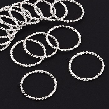 Tibetan Style Linking Rings, Circle Frames, Lead Free and Cadmium Free and Nickel Free, Silver Color Plated, 25x2mm