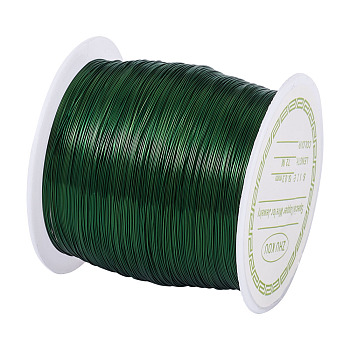 Round Copper Wire Copper Beading Wire for Jewelry Making, Long-Lasting Plated, Green, 24 Gauge, 0.5mm, about 75.45 Feet(23m)/roll