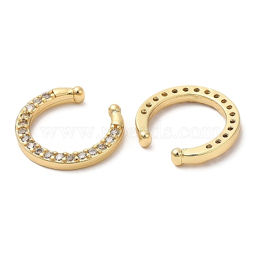 Rack Plating Brass Cuff Earrings with Rhinestone(EJEW-D061-14G)-2