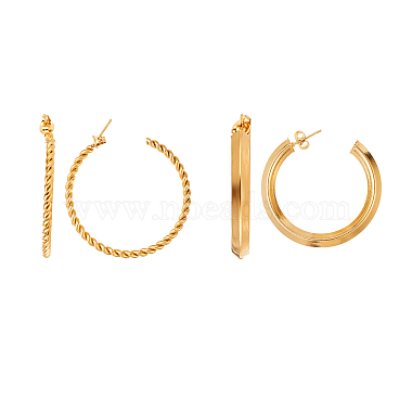 Ring 304 Stainless Steel Stud Earrings