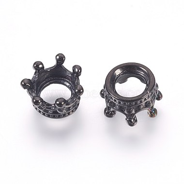 Gunmetal Crown Stainless Steel Beads