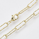 Brass Textured Paperclip Chain Necklace Making(MAK-S072-02B-LG)-1