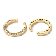 Rack Plating Brass Cuff Earrings with Rhinestone(EJEW-D061-14G)-2