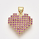 Brass Micro Pave Cubic Zirconia Pendants(ZIRC-T006-70G)-1