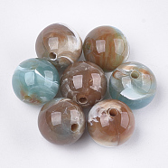 Acrylic Beads, Imitation Gemstone Style, Round, Camel, 15.5~16x15mm, Hole: 2mm, about 225pcs/500g(OACR-S029-060F-01)