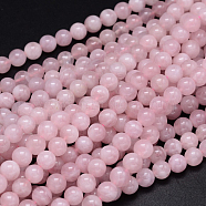 Natural Madagascar Rose Quartz  Beads Strands, Round, 8mm, Hole: 1.2mm, about 47~50pcs/strand, 15.7 inch(40cm)(G-F641-01-B)