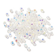 Transparent Glass Beads, Faceted, Bicone, Clear AB, 3.5x3.5x3mm, Hole: 0.8mm, 720pcs/bag. (G22QS-06)