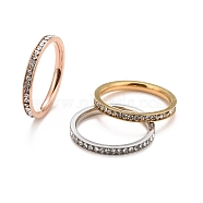 304 Stainless Steel Rhinestone Rings Set, Child Finger Rings, Mixed Color, US Size 5(15.7mm), 3pcs/set(STAS-D178-01D)