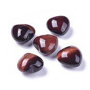 Natural Red Tiger Eye Heart Love Stone, Pocket Palm Stone for Reiki Balancing, 20x20x13~13.5mm(G-F659-B08)