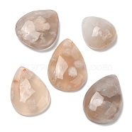 Natural Cherry Blossom Agate Cabochons, Teardrop, 25~36.5x22~27.5x7~10mm(G-G0007-A01)