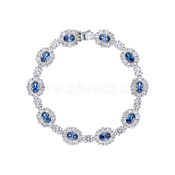 Vintage Silver Flower Bracelet with Zirconia, Elegant Jewelry for Parties.(YI8790-1)