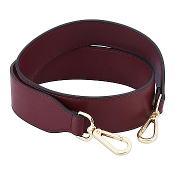 PU Imitation Leather Bag Handles, with Alloy Clasps, for Bag Straps Replacement Accessories, Coconut Brown, 90.5x4x0.35cm