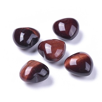 Natural Red Tiger Eye Heart Love Stone, Pocket Palm Stone for Reiki Balancing, 20x20x13~13.5mm