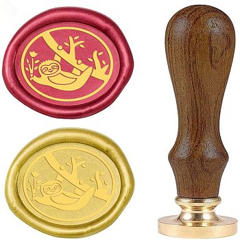 DIY Wood Wax Seal Stamp, Animal Pattern, 83x22mm, Head: 7.5mm, Stamps: 25x14.5mm