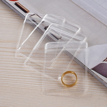 50Pcs Soft Plastic Zip Lock Bags, Top Seal Bags for Jewelry Storage, Rectangle, Clear, 12x8cm, Unilateral Thickness: 5.1 Mil(0.13mm)