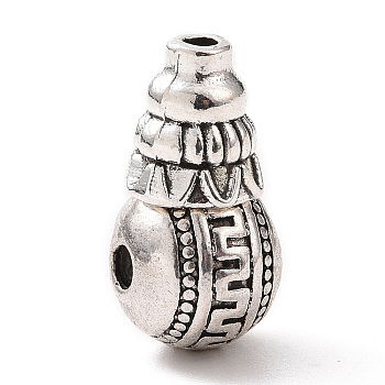 Tibetan Style Alloy 3 Hole Guru Beads, T-Drilled Beads, Teardrop, Antique Silver, 8x7mm, Hole: 6mm and 1.6mm