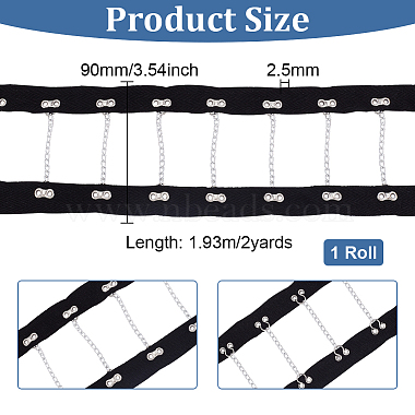2 Yards Steel Riveted Hook & Eye Tape with Iron Chain(FIND-BC0004-51)-2