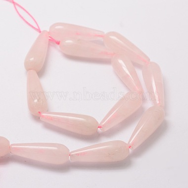 Natural Rose Quartz Teardrop Beads Strands(G-E329-34)-2