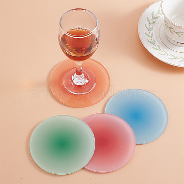 gomakerer 4pcs 4 tapis de tasse en acrylique dégradé de couleurs(AJEW-GO0001-04)-5