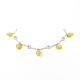 Resin Lemon Pendant Necklace with Glass Beaded Flower Chains for Women(NJEW-TA00057)-5