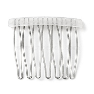 304 Stainless Steel & Plastic Hair Comb Findings, Stainless Steel Color, 43x49.5x6mm(MAK-K021-07A-P)