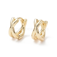 Rack Plating Brass Criss Cross Hoop Earrings for Women, Cadmium Free & Nickel Free & Lead Free, Real 18K Gold Plated, 12.5x13x7mm, Pin: 0.9mm(X-EJEW-B014-15G)