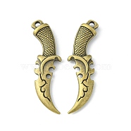 Tibetan Style Alloy Pendants, Dagger, Lead Free & Cadmium Free & Nickel Free, Antique Bronze, 50x14x5mm, Hole: 2.5mm(TIBEP-A16825-AB-NR)