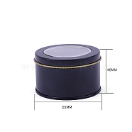 Tinplate Tins Gift Boxes with Clear Window Lid, Column Storage Box, Dark Slate Blue, 6.5x4cm(PW-WG97416-02)