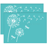 Self-Adhesive Silk Screen Printing Stencil, for Painting on Wood, DIY Decoration T-Shirt Fabric, Turquoise, Dandelion Pattern, 195x140mm(DIY-WH0337-061)