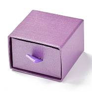 Square Paper Drawer Box, with Black Sponge & Polyester Rope, for Bracelet and Rings, Medium Orchid, 5.2x5.05x3.6cm(CON-J004-01A-01)