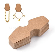 Cardboard Jewelry Display Cards, for Necklaces, Bracelets, Jewelry Hang Tags, Camel, 124x46x0.3mm(CDIS-Q001-26A)