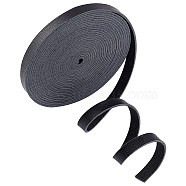 5M Flat PU Leather Cord, for Shoes Bag Sewing Patchwork DIY Craft Appliques, Black, 10mm, about 5.47 Yards(5m)/Roll(AJEW-WH0419-67A)