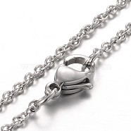Stainless Steel Cable Chain Bracelets, with Lobster Claw Clasps, Stainless Steel Color, 7-1/4 inch(185mm)(BJEW-JB01930)