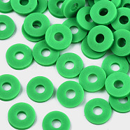 Handmade Polymer Clay Beads, for DIY Jewelry Crafts Supplies, Disc/Flat Round, Heishi Beads, Lime Green, 8x1mm, Hole: 2mm, about 13000pcs/1000g(CLAY-Q251-8.0mm-71)