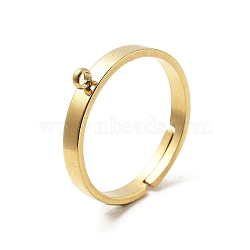 304 Stainless Steel Adjustable Ring Components, Loop Ring Base, Real 18K Gold Plated, 2mm, Hole: 1.5mm, Inner Diameter: 17mm(STAS-Z091-03G-02)