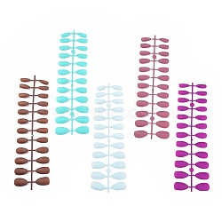 Solid Colors Matte Plastic False Nails Full Cover Fake Nails Tips, Natural Medium Length Press on Nails, Mixed Color, 18~24x7~14mm, about 24pcs/set(MRMJ-T031-15-M)