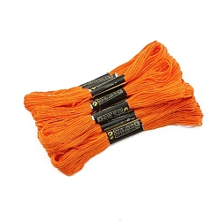 Cotton Crochet Threads, Embroidery Threads, Yarn for Lace Hand Knitting, Orange, 1.4mm, about 8.20 Yards(7.5m)/skein, 5 skeins/set(PW-WG77117-14)