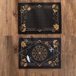 Plastic Cutting Mat, Cutting Board, for Craft Art, Rectangle with Flower Pattern, Black, 22x30cm(WG67524-03)