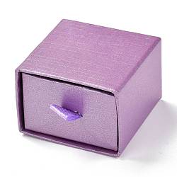Square Paper Drawer Box, with Black Sponge & Polyester Rope, for Bracelet and Rings, Medium Orchid, 5.2x5.05x3.6cm(CON-J004-01A-01)