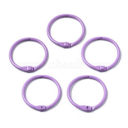 Spray Painted Iron Split Key Rings, Ring, Medium Purple, 30x4mm(IFIN-T017-01F)